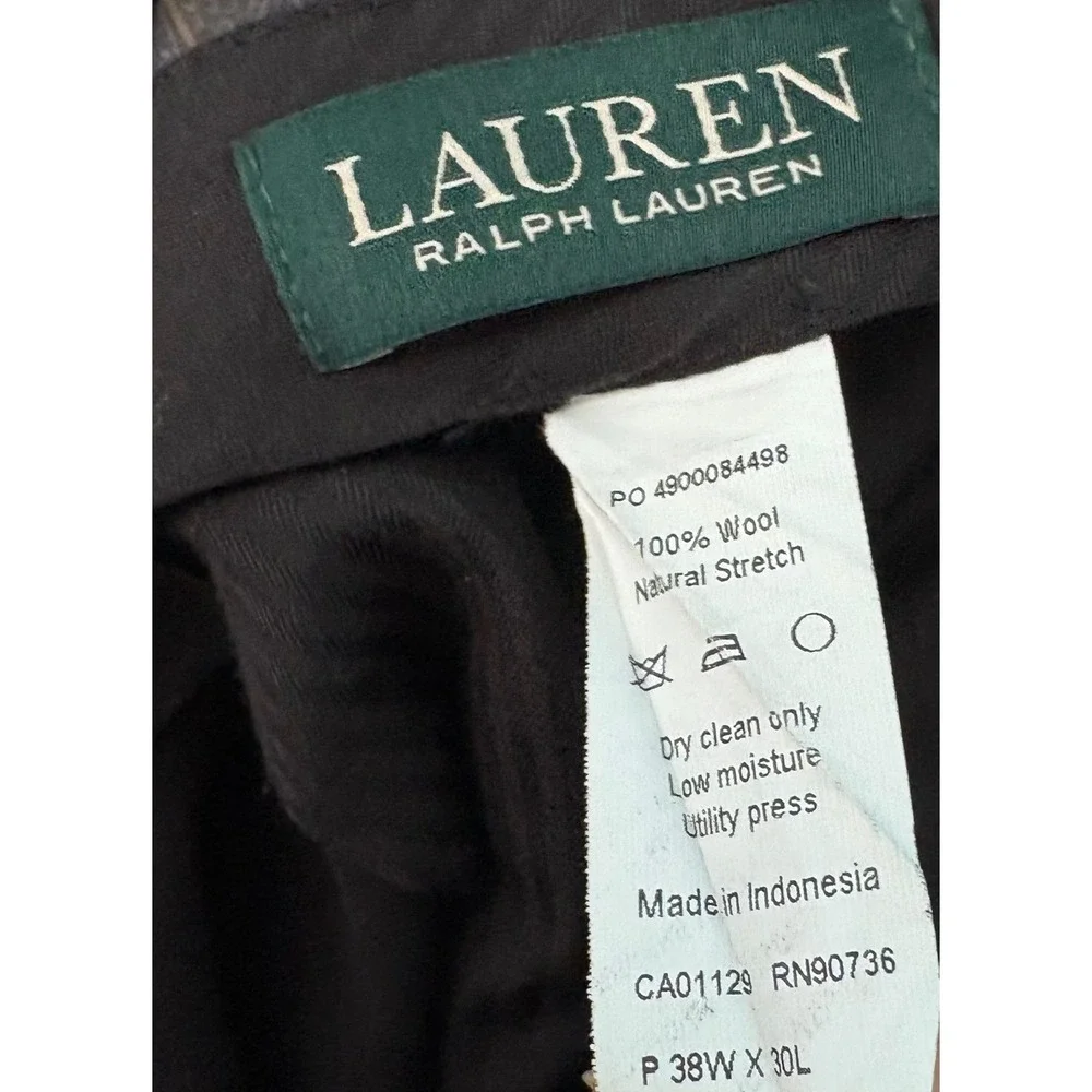 Ralph Lauren Two-Piece Suit 100% Wool Charcoal Gray Mens 48R W38 L30